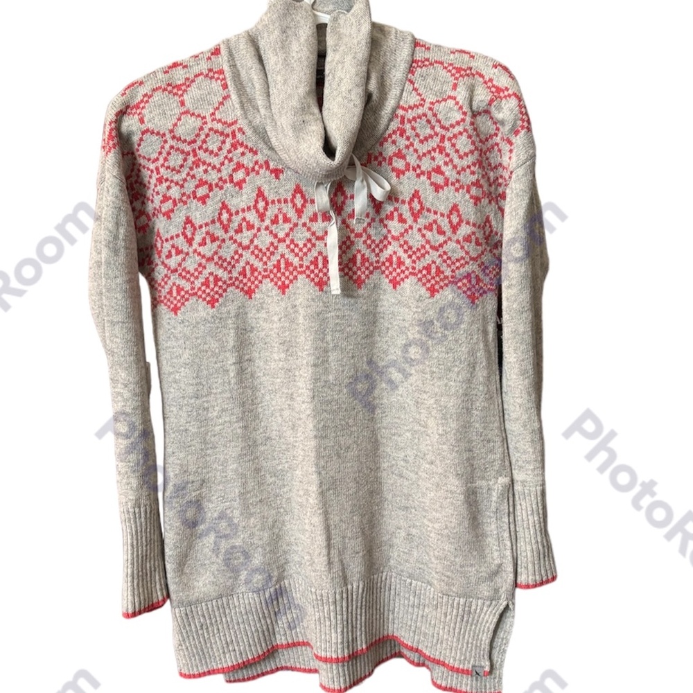 Eddie Bauer Gray Long Line Cowl Neck Sweater Size XS